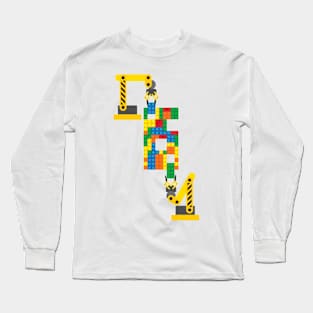 6th Building Bricks Birthday Long Sleeve T-Shirt